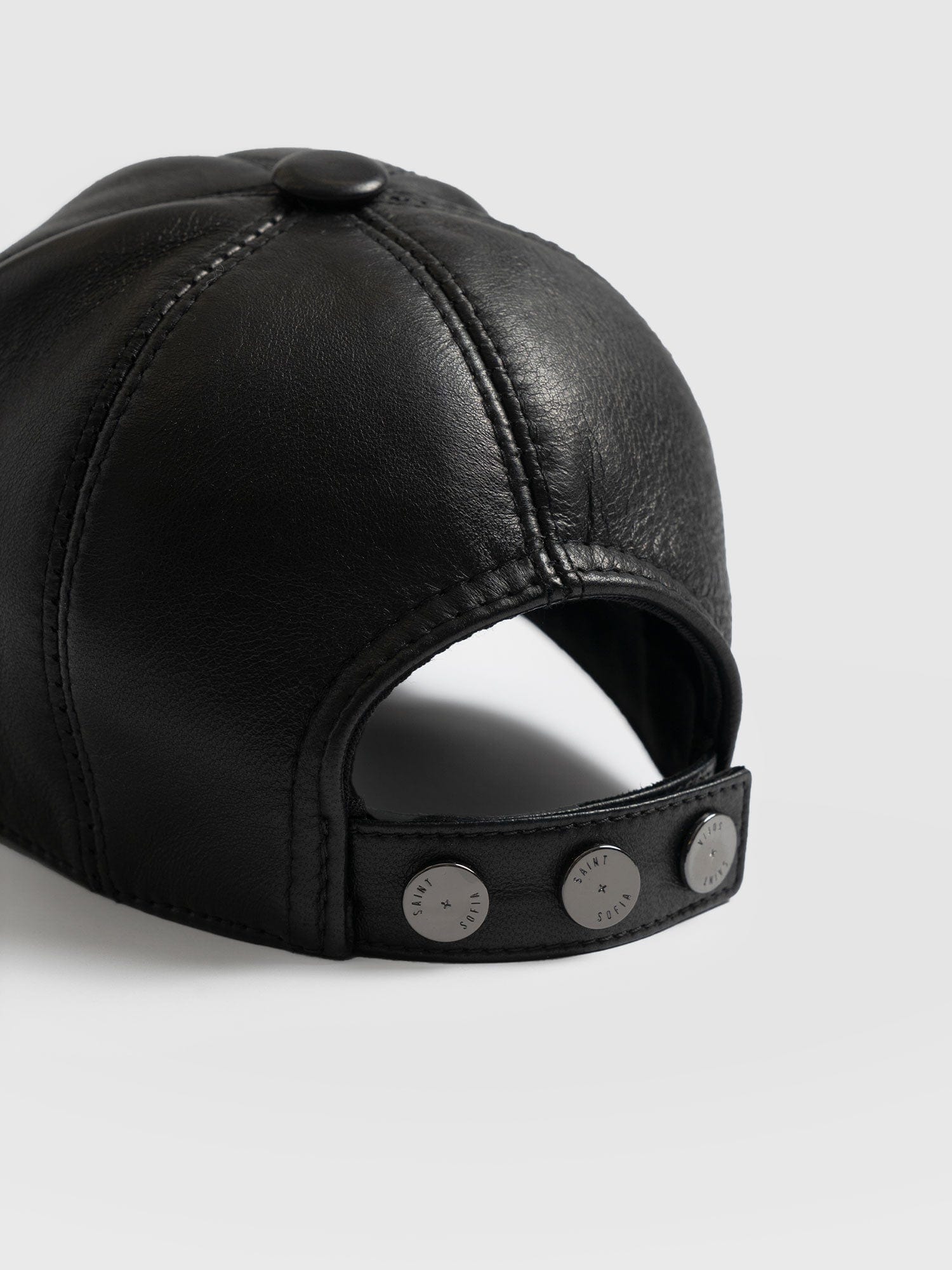 Avalon Leather Baseball Cap - Black - Image 6