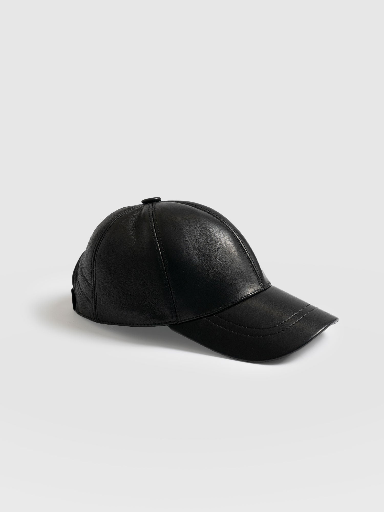 Avalon Leather Baseball Cap - Black - Image 7