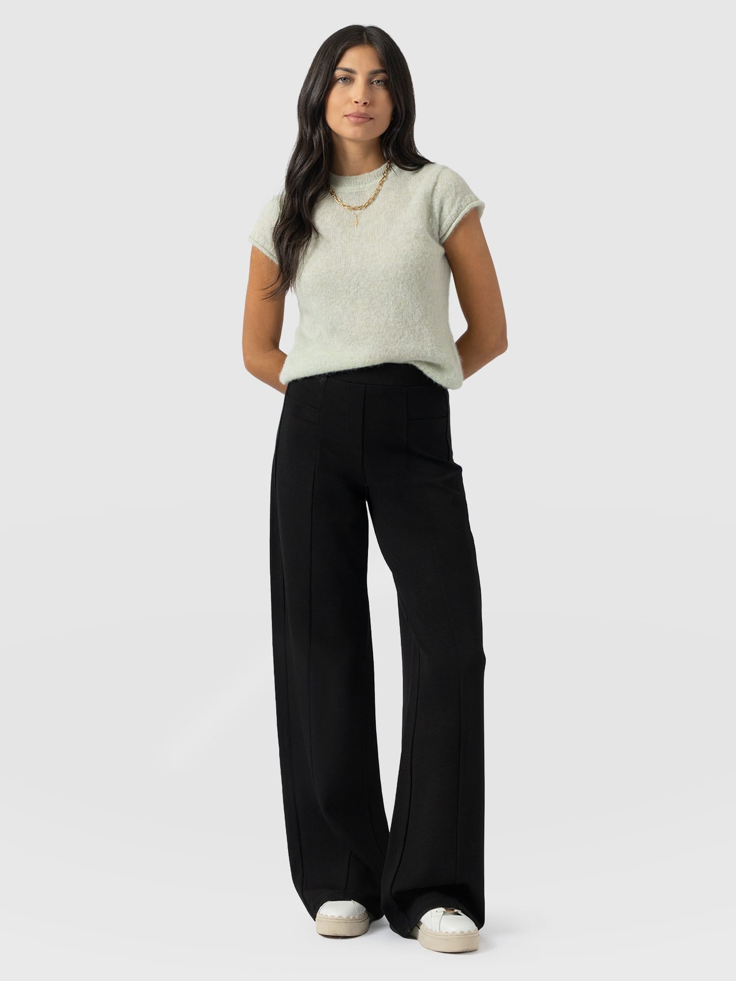 Averie Wide Leg Pant - Black - Image 3