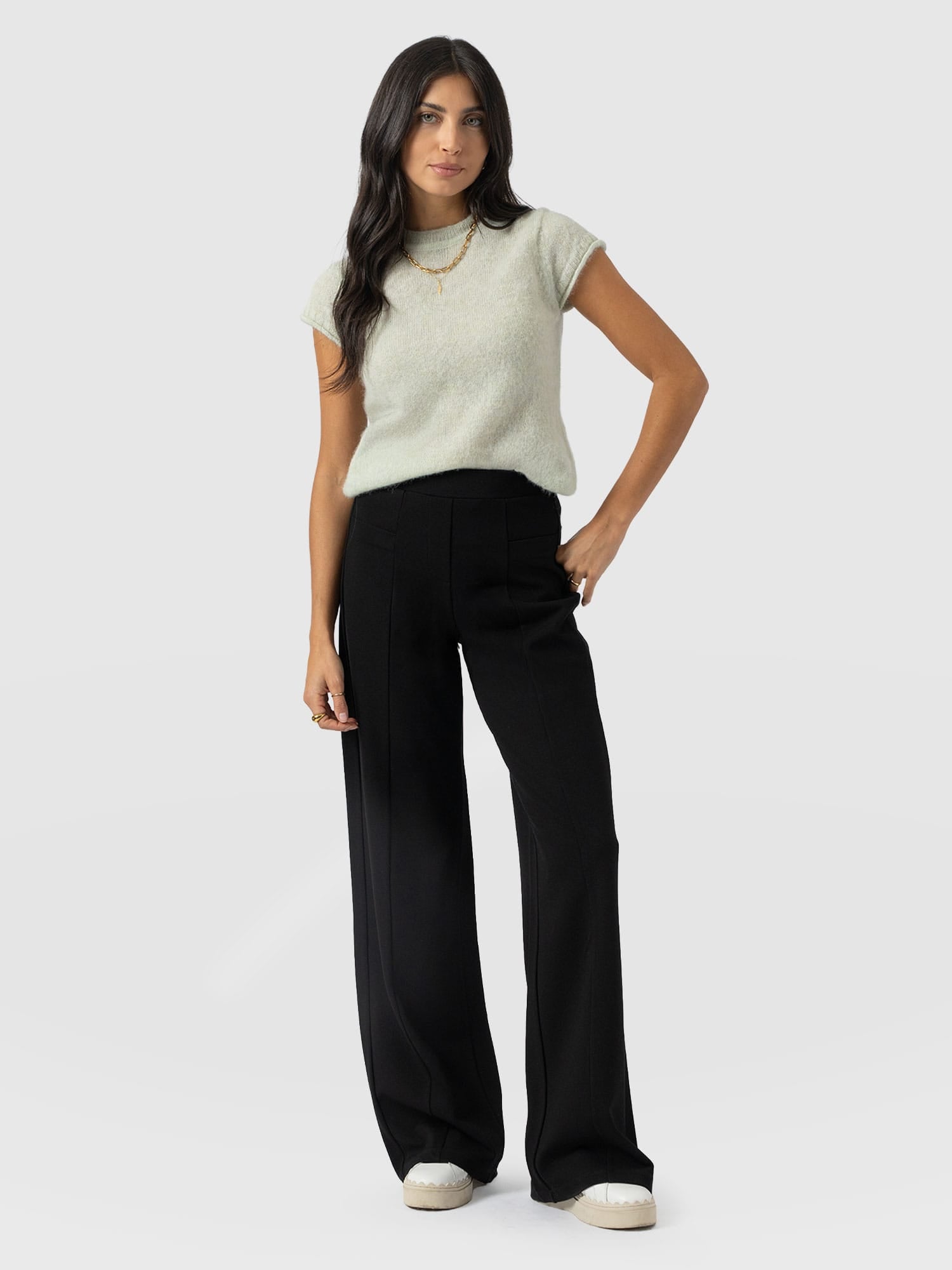 Averie Wide Leg Pant - Black