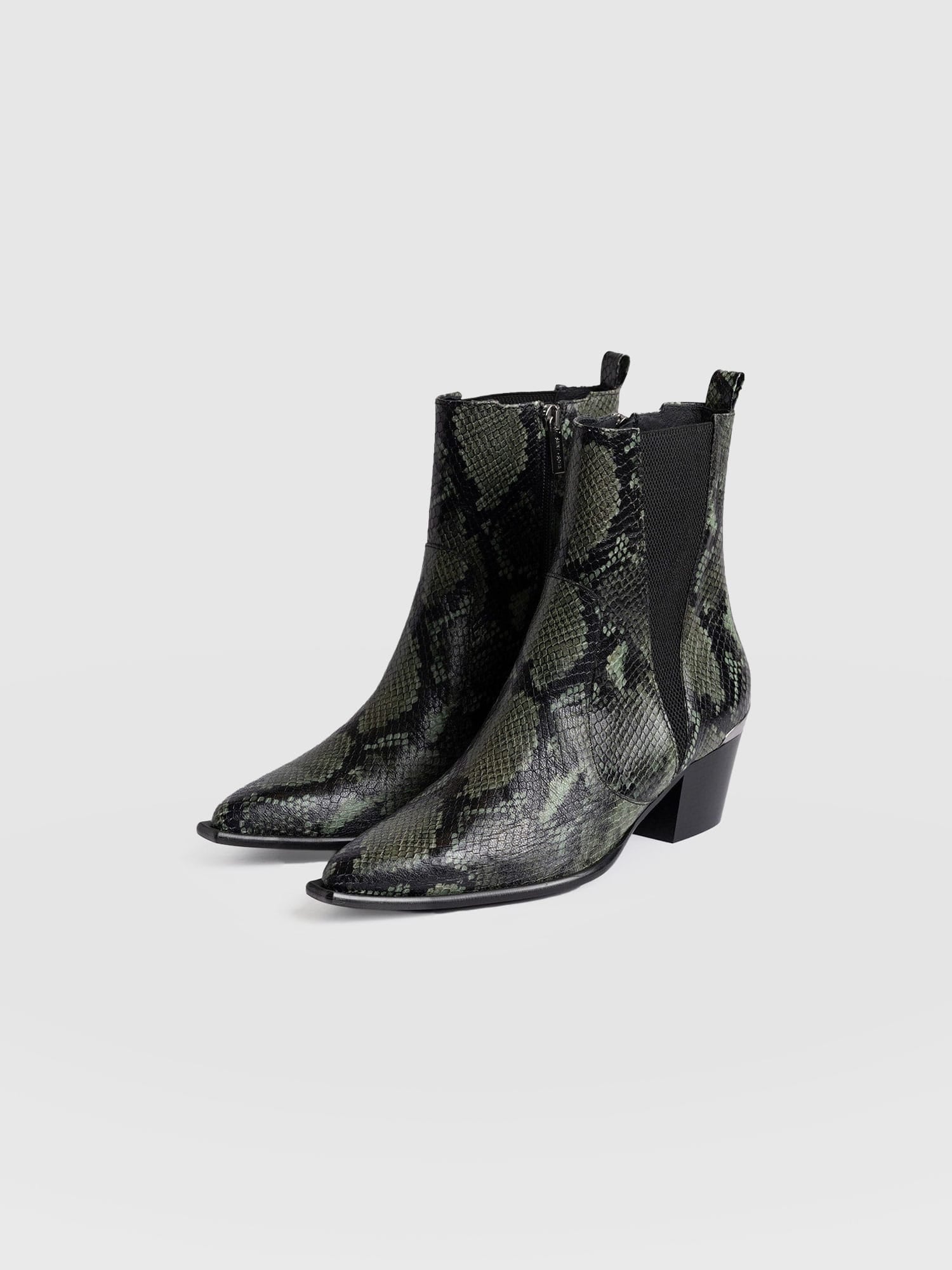 Billie Snake Boot - Green - Image 4