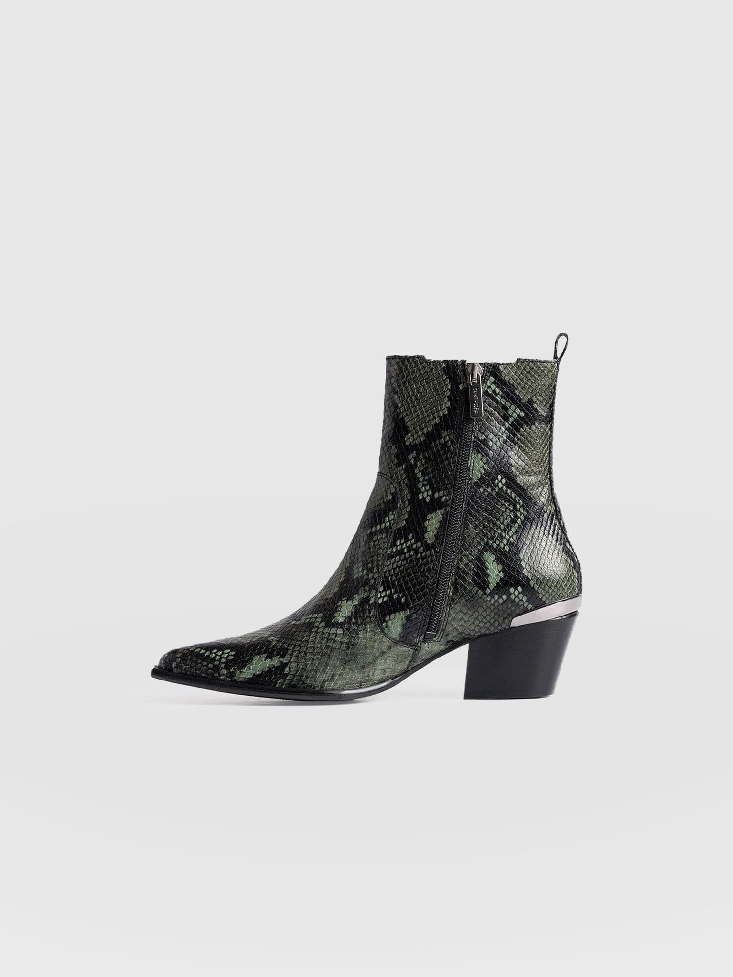 Billie Snake Boot - Green - Image 2