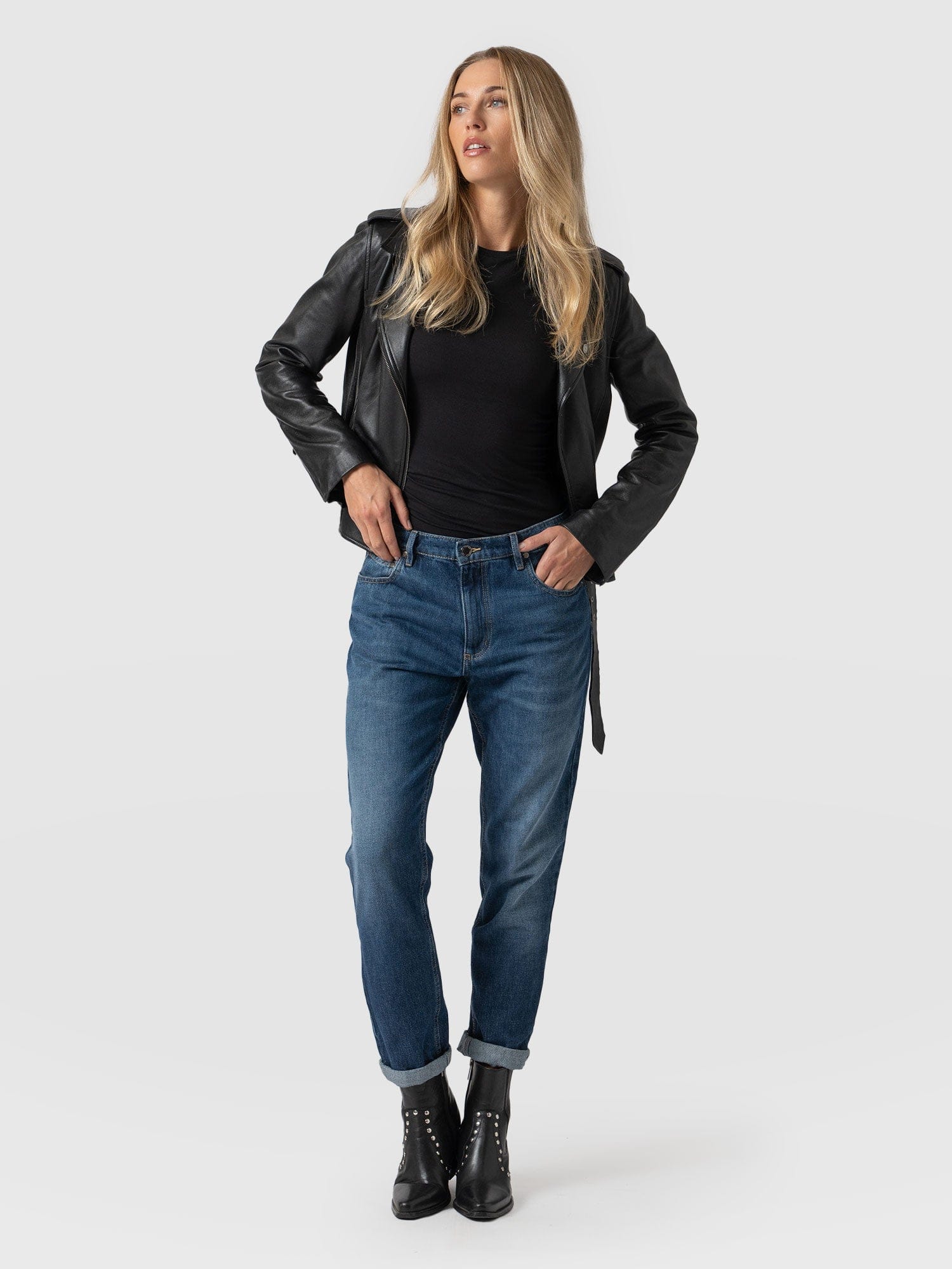 Boyfriend Jeans - Mid Blue - Image 3