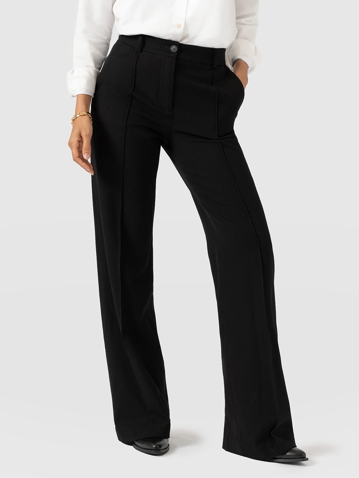 Cambridge Tailored Wide Leg Pant - Black - Image 2