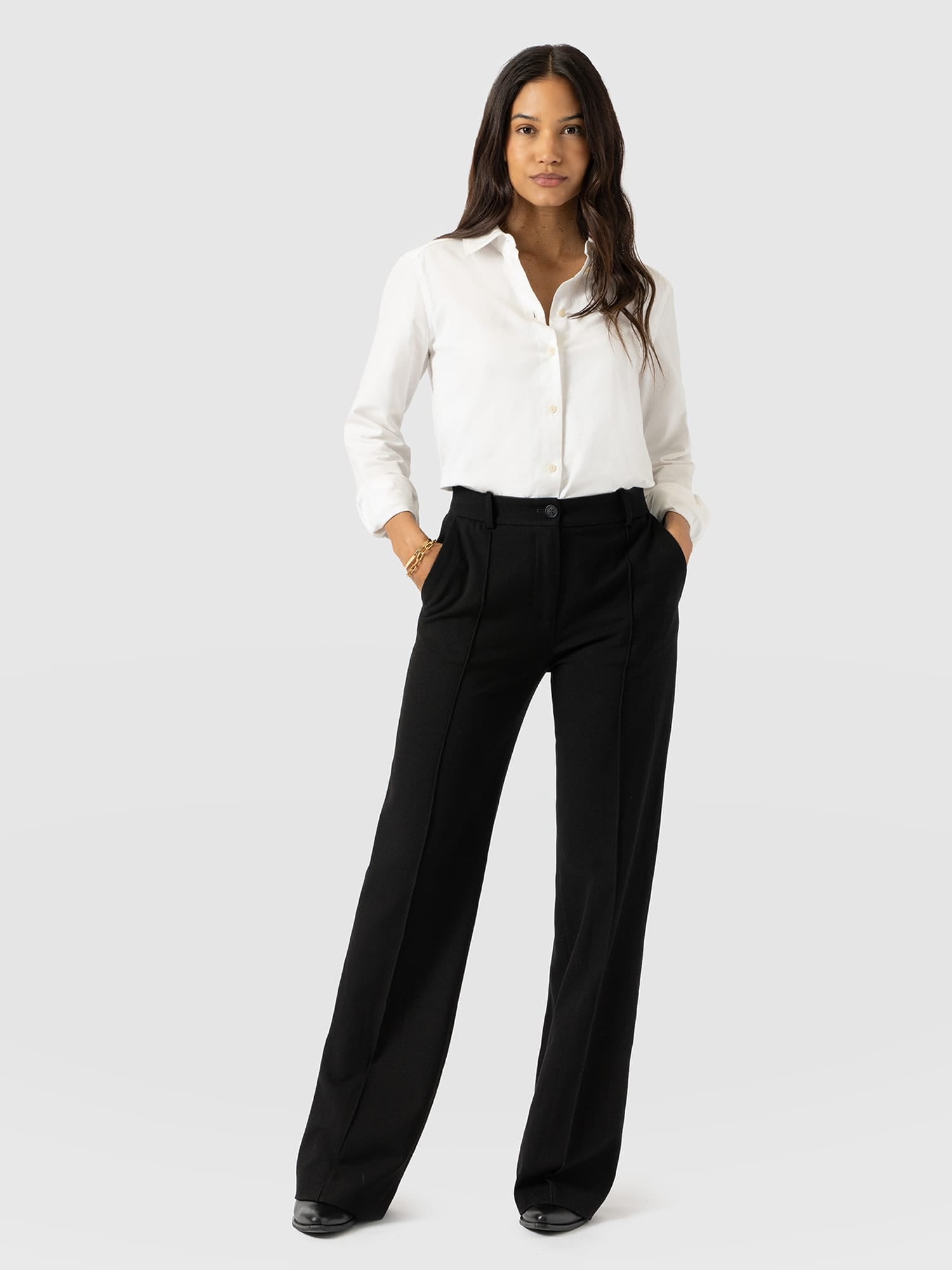 Cambridge Tailored Wide Leg Pant - Black - Image 3