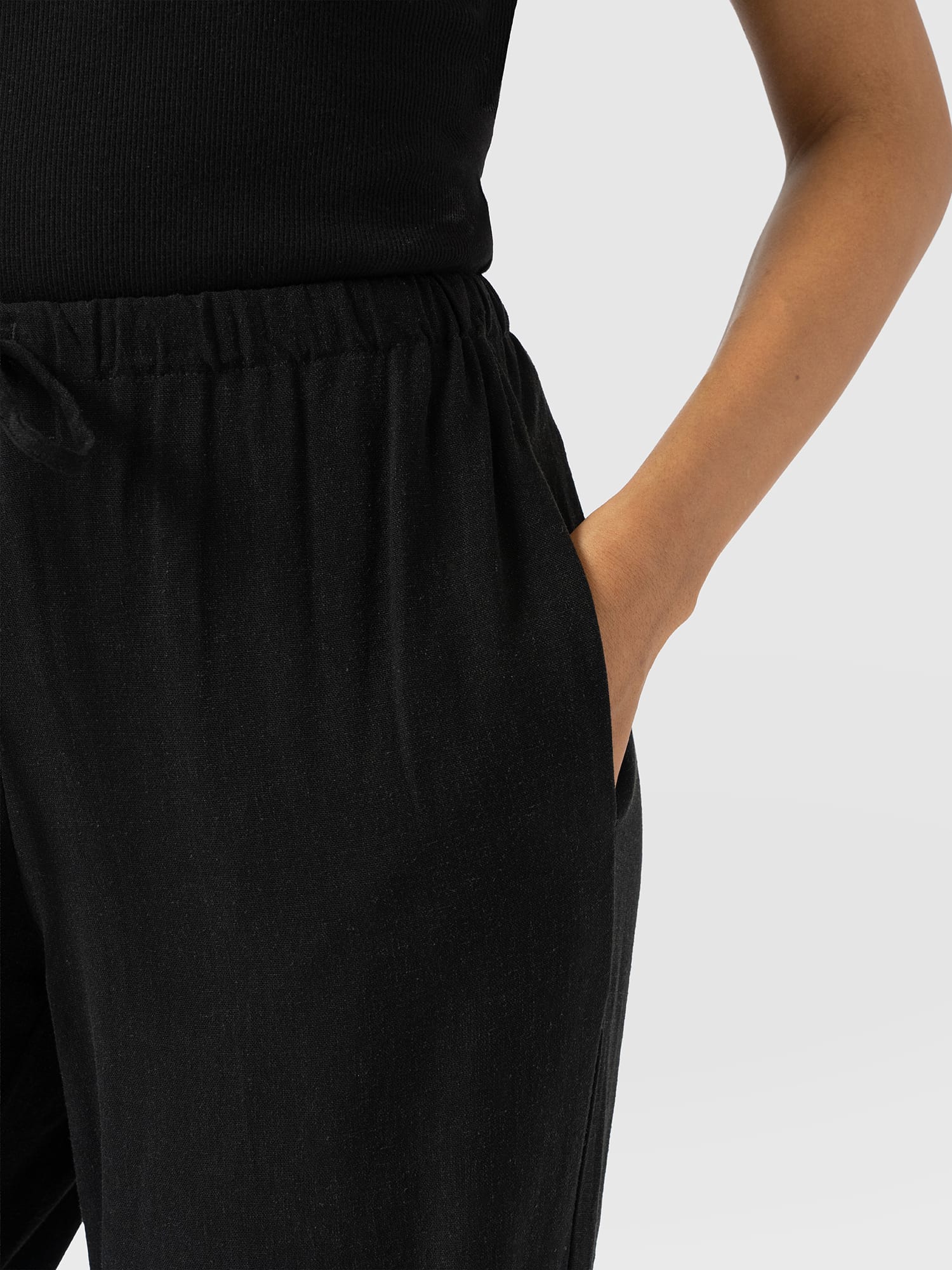 Corinne Linen Pant - Black - Image 6