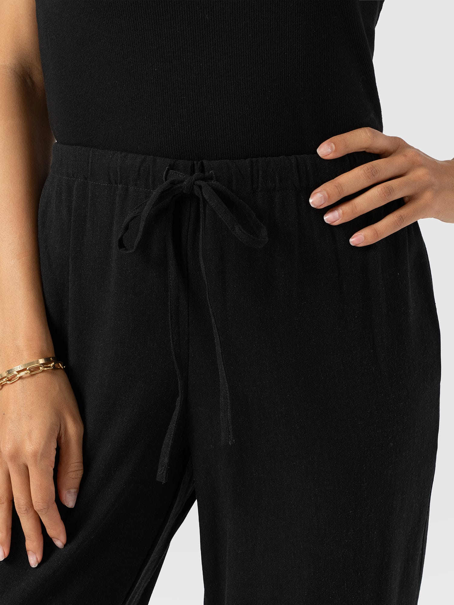 Corinne Linen Pant - Black - Image 5