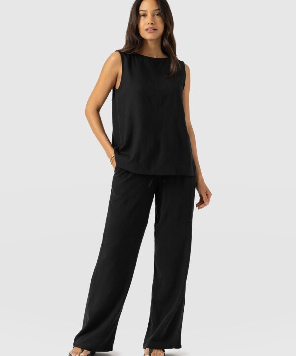 Corinne Linen Pant - Black