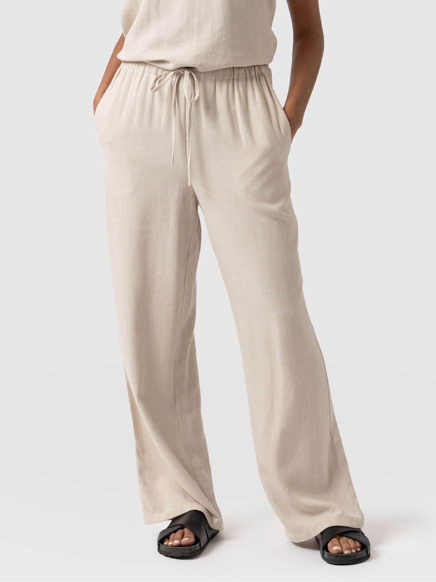 Corinne Linen Pant - Oatmeal - Image 2