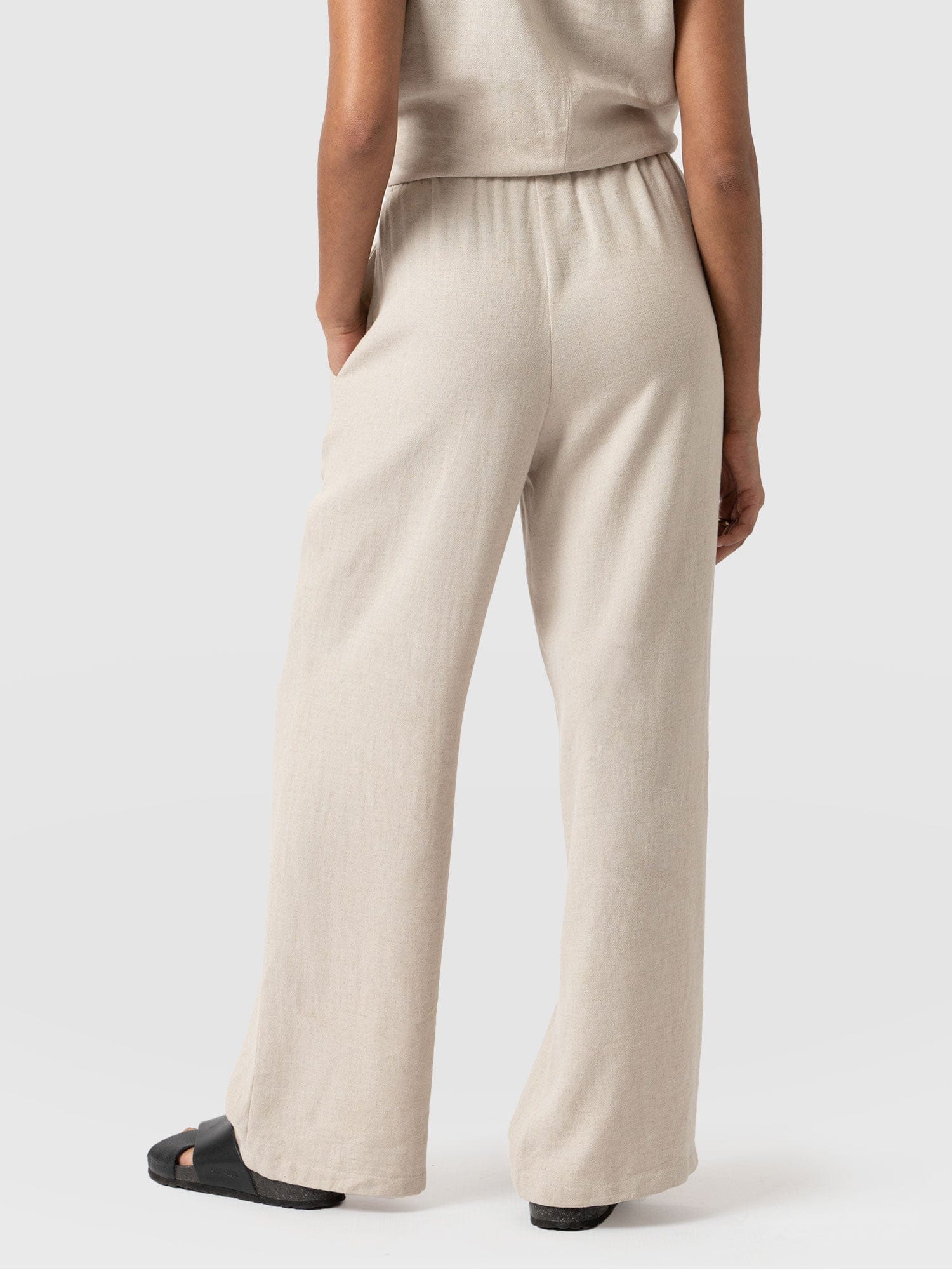Corinne Linen Pant - Oatmeal - Image 6