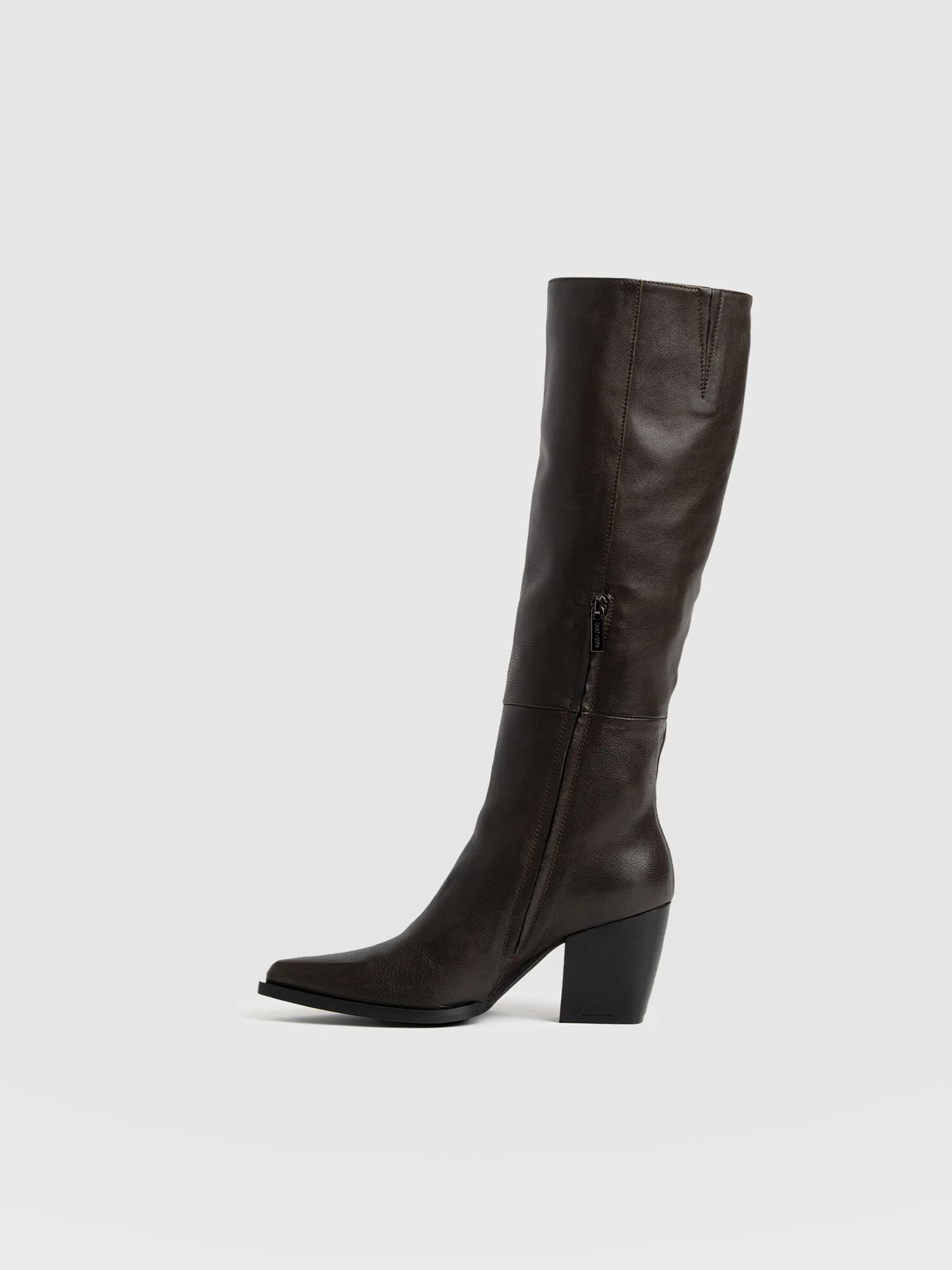 Dallas Knee High Boot - Chocolate - Image 2
