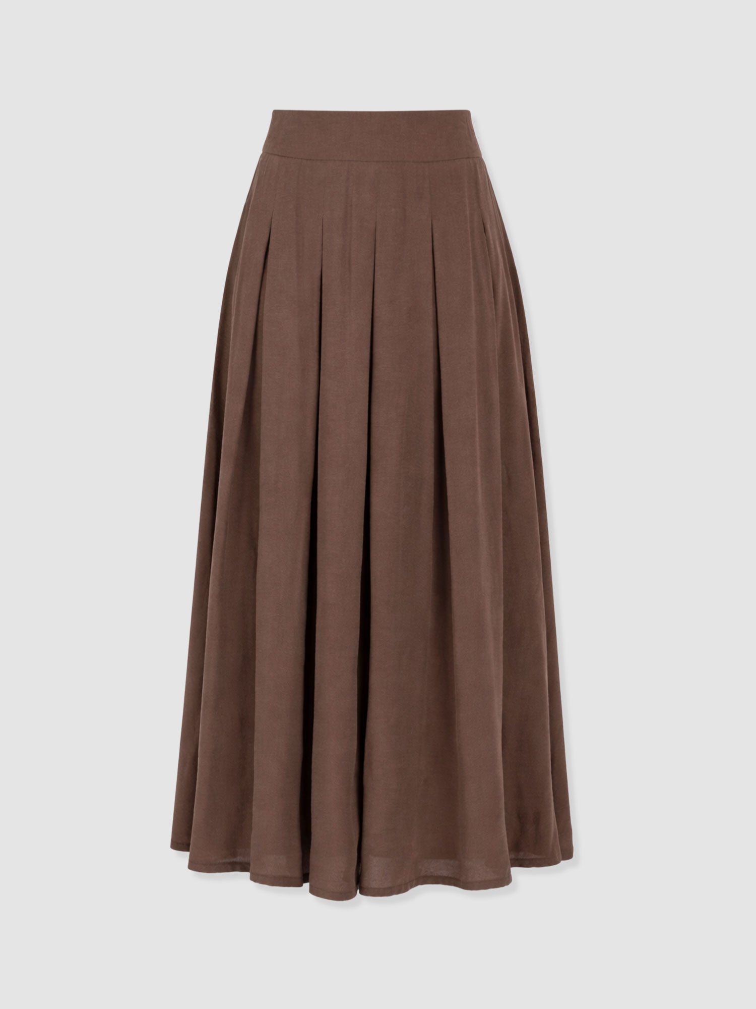 Eliza Pleated Skirt - Brown - Image 7