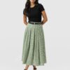 Eliza Pleated Skirt - Mint Gingham