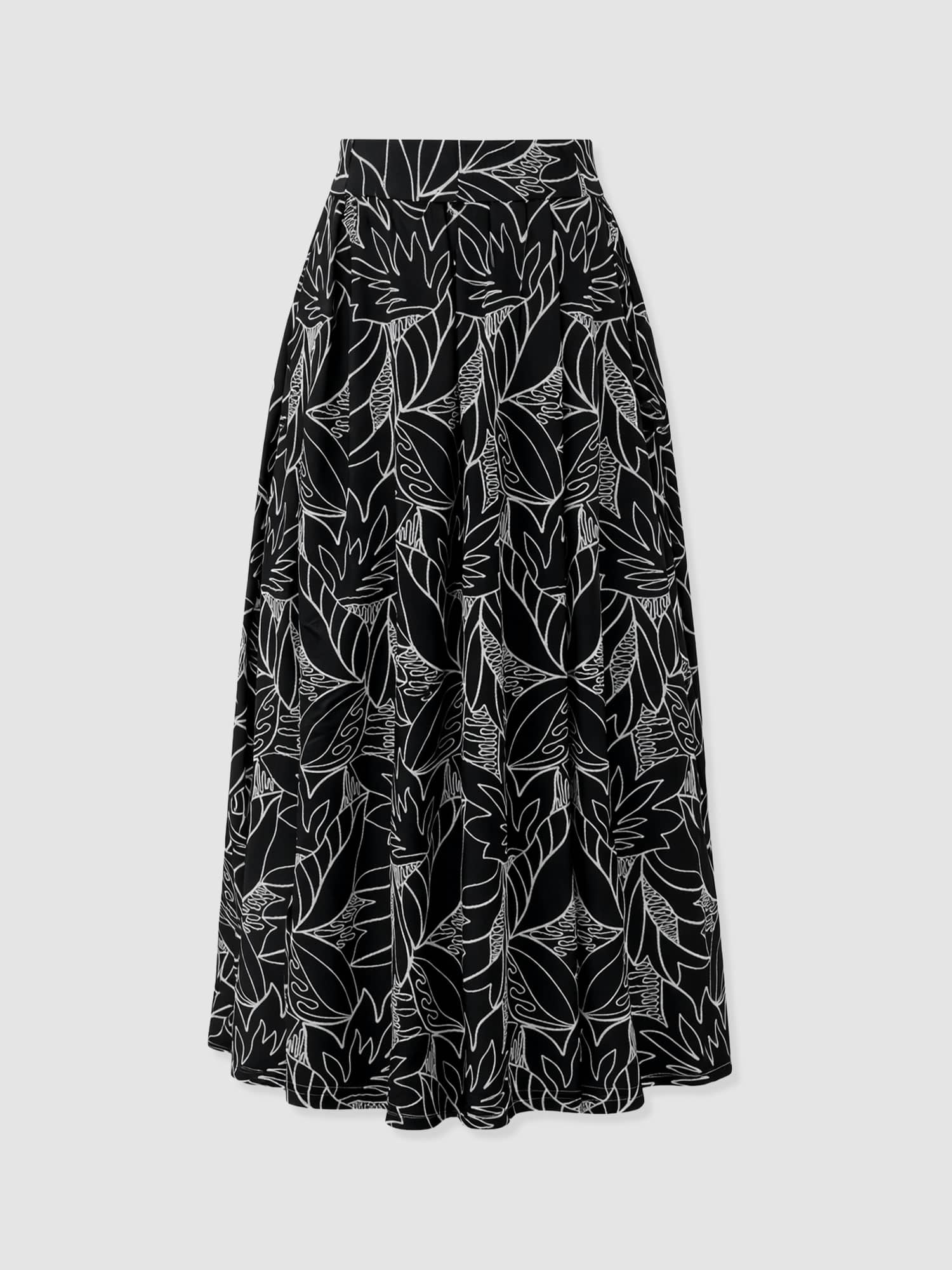 Eliza Pleated Skirt - Black Embroidered - Image 7