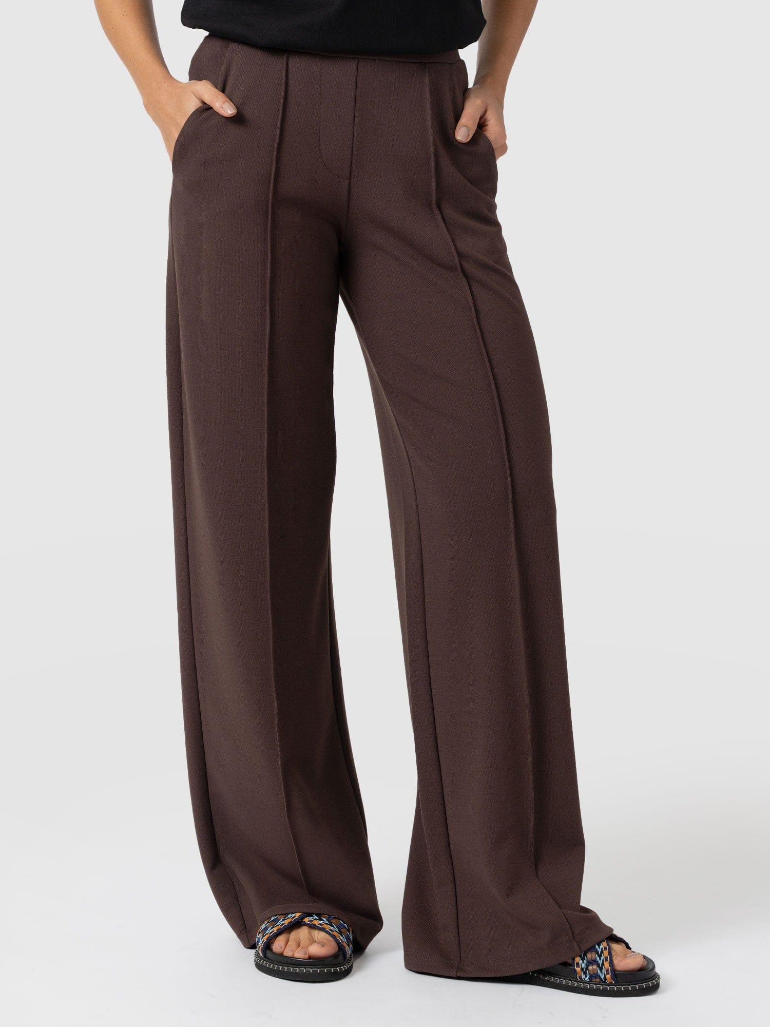 Keller Wide Leg Pant - Brown - Image 4