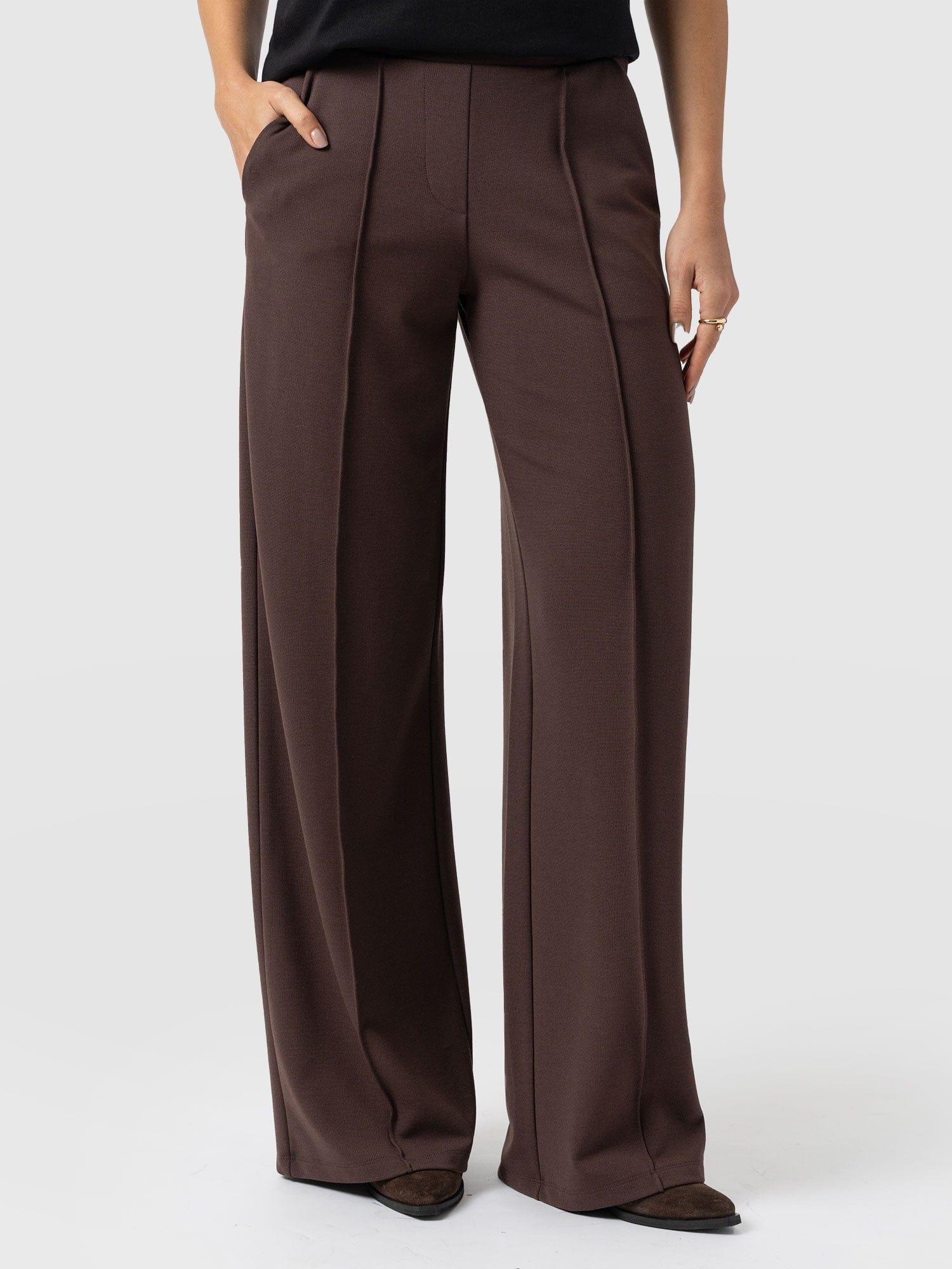 Keller Wide Leg Pant - Brown - Image 2
