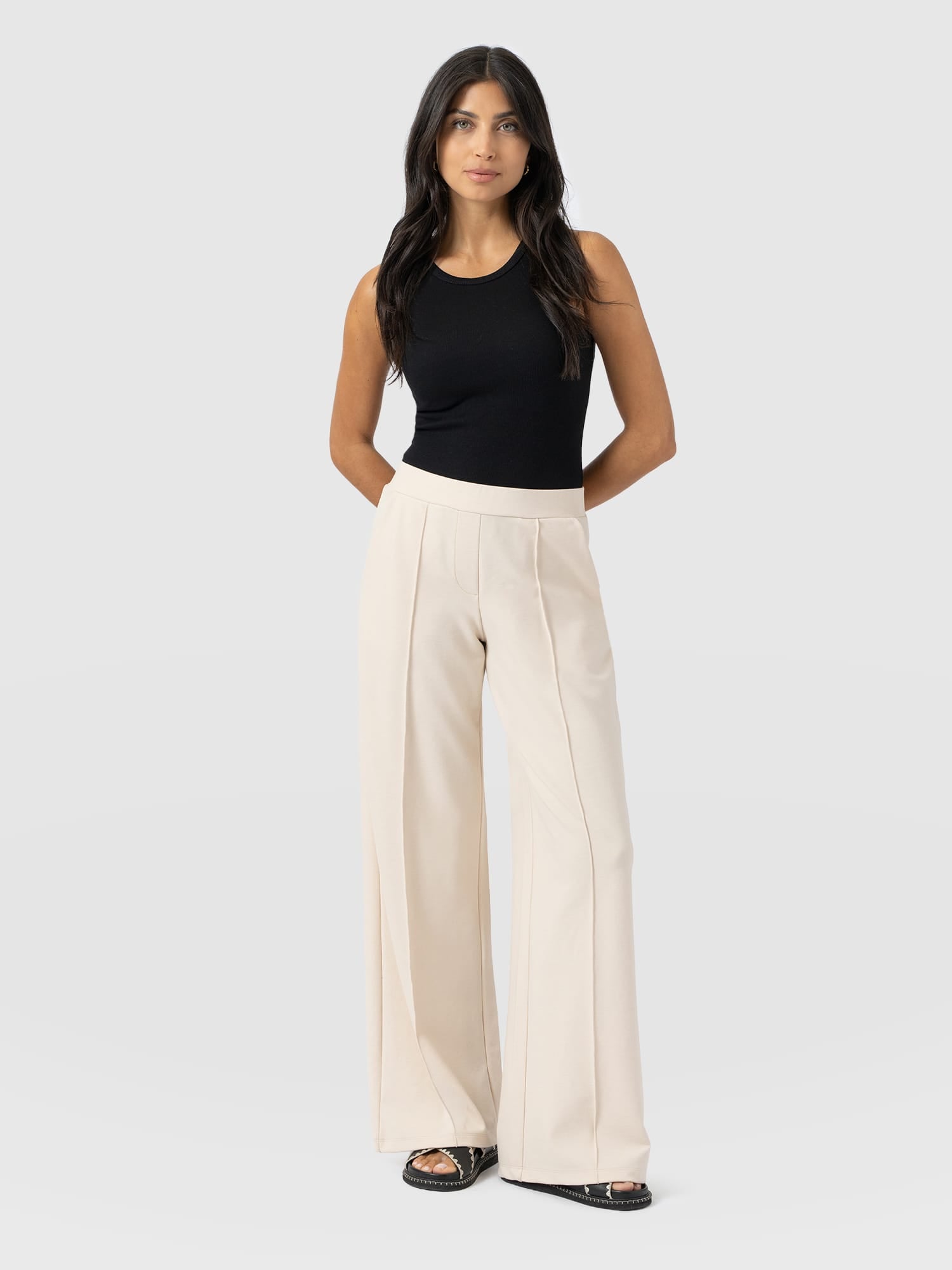 Keller Wide Leg Pant - Cream