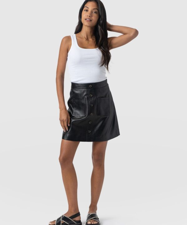 Luther Leather Mini Skirt - Black