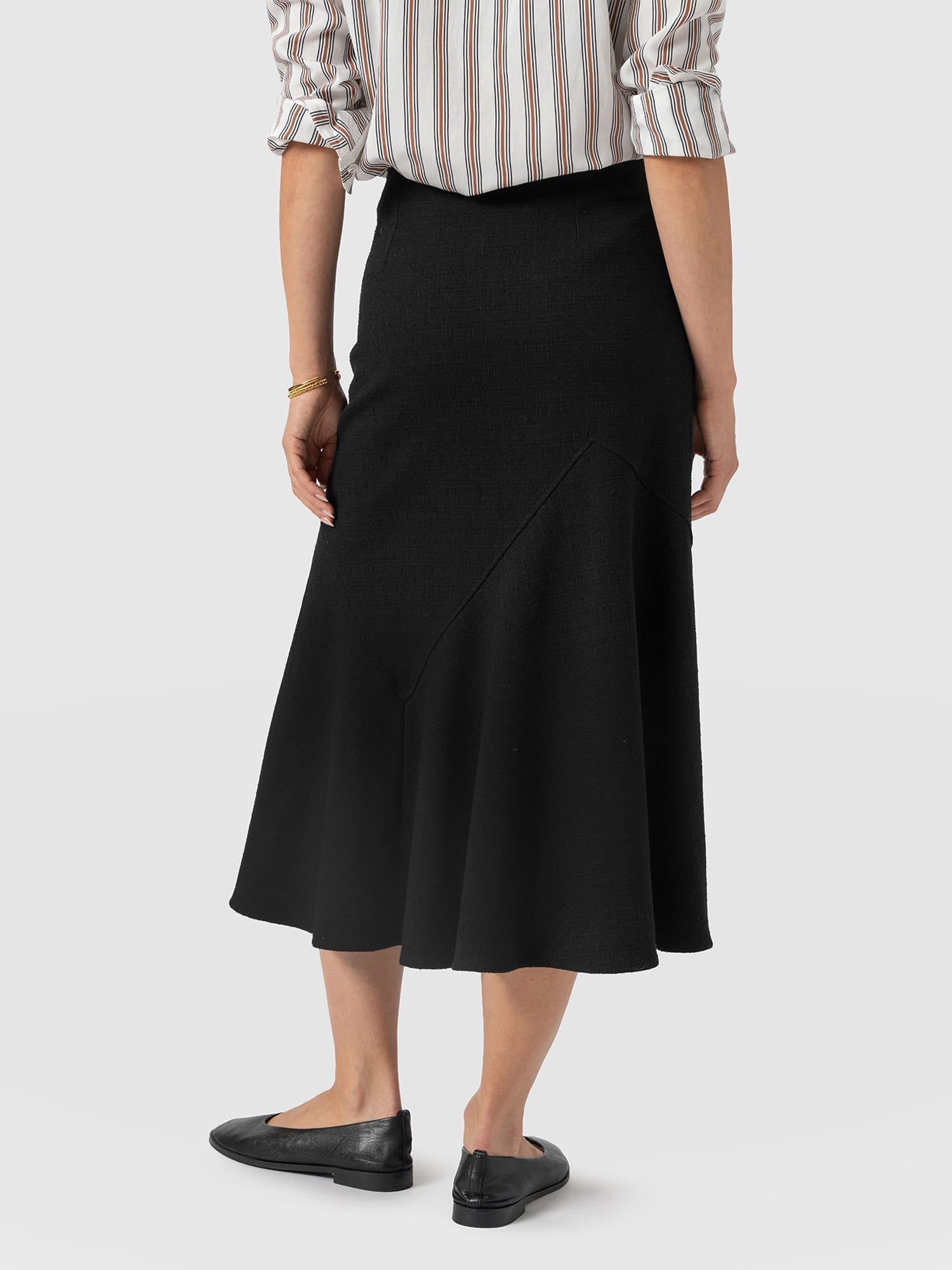 Piper Panelled Skirt - Black Boucle - Image 6