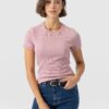Ribbed Short Sleeve Tee - Pale Pink