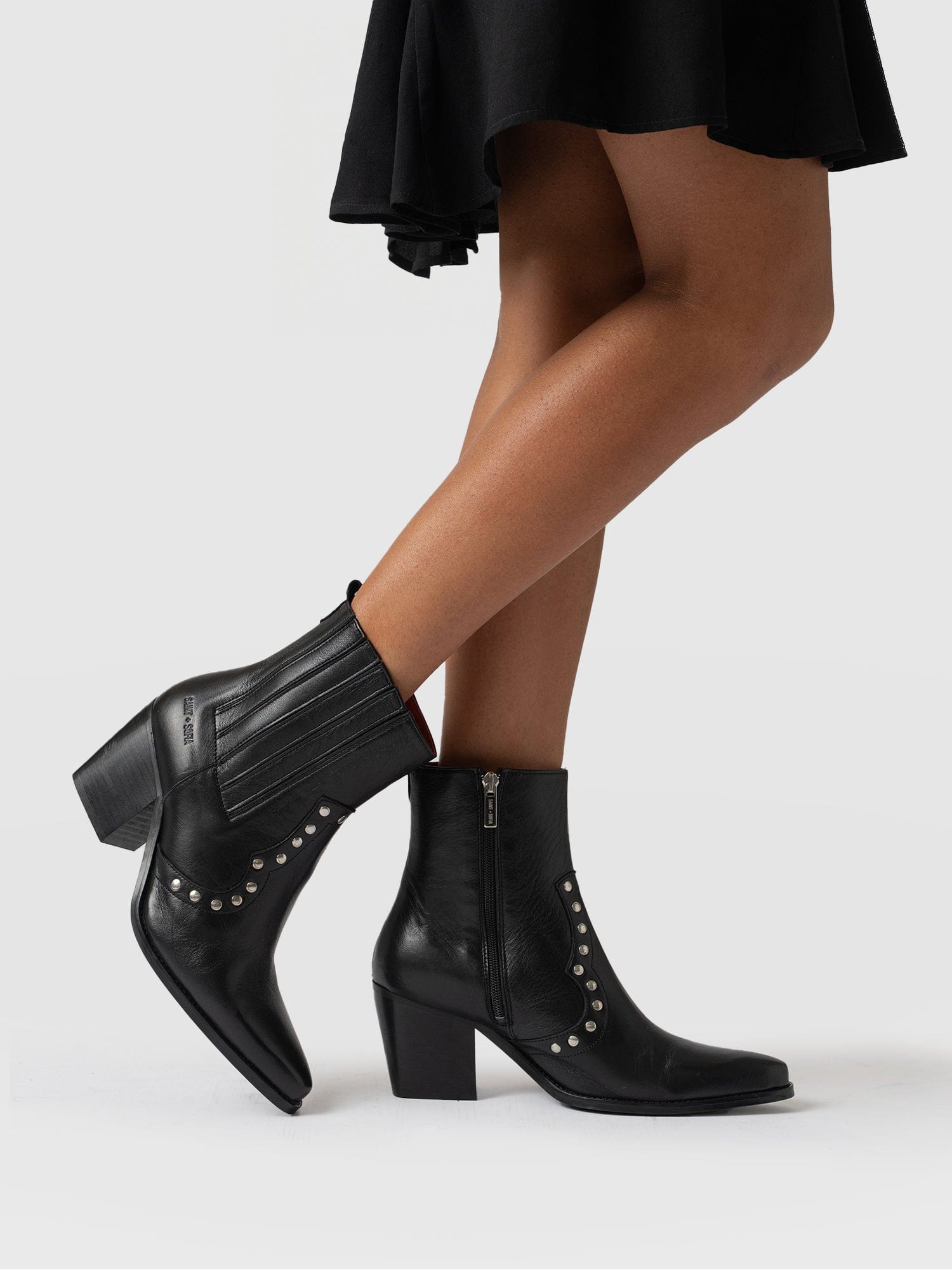 Texas Studded Boot - Black - Image 6