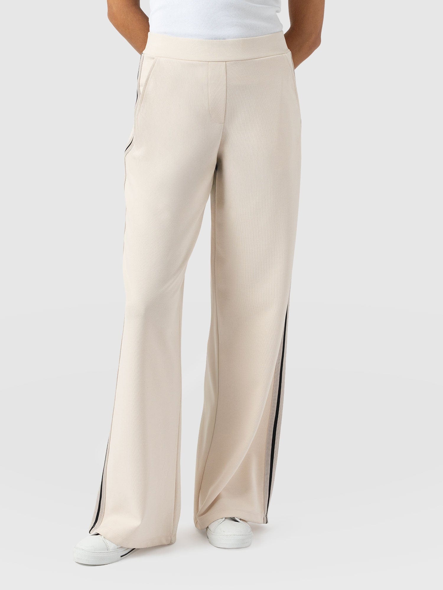 Hoxton Straight Leg Pant - Cream - Black Stripe - Image 5