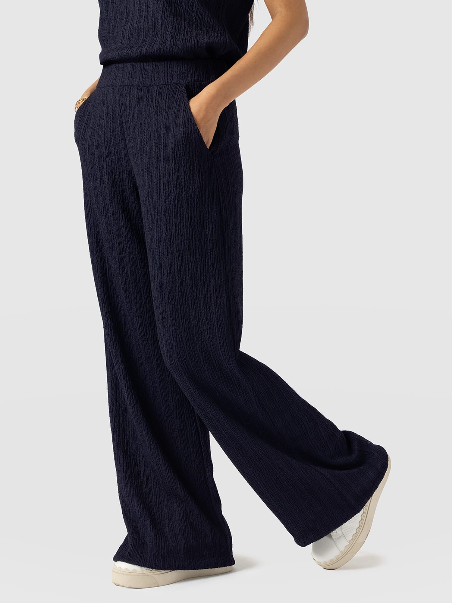Hoxton Straight Leg Pant - Navy Textured - Image 4