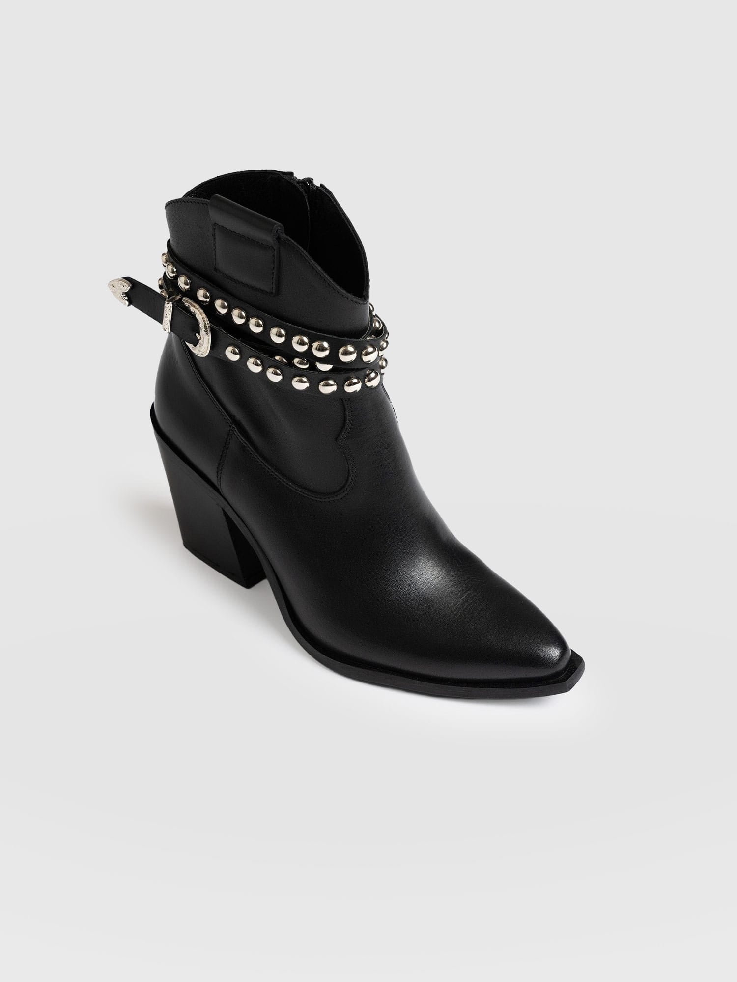 Western Studded Boot - Black - Image 5