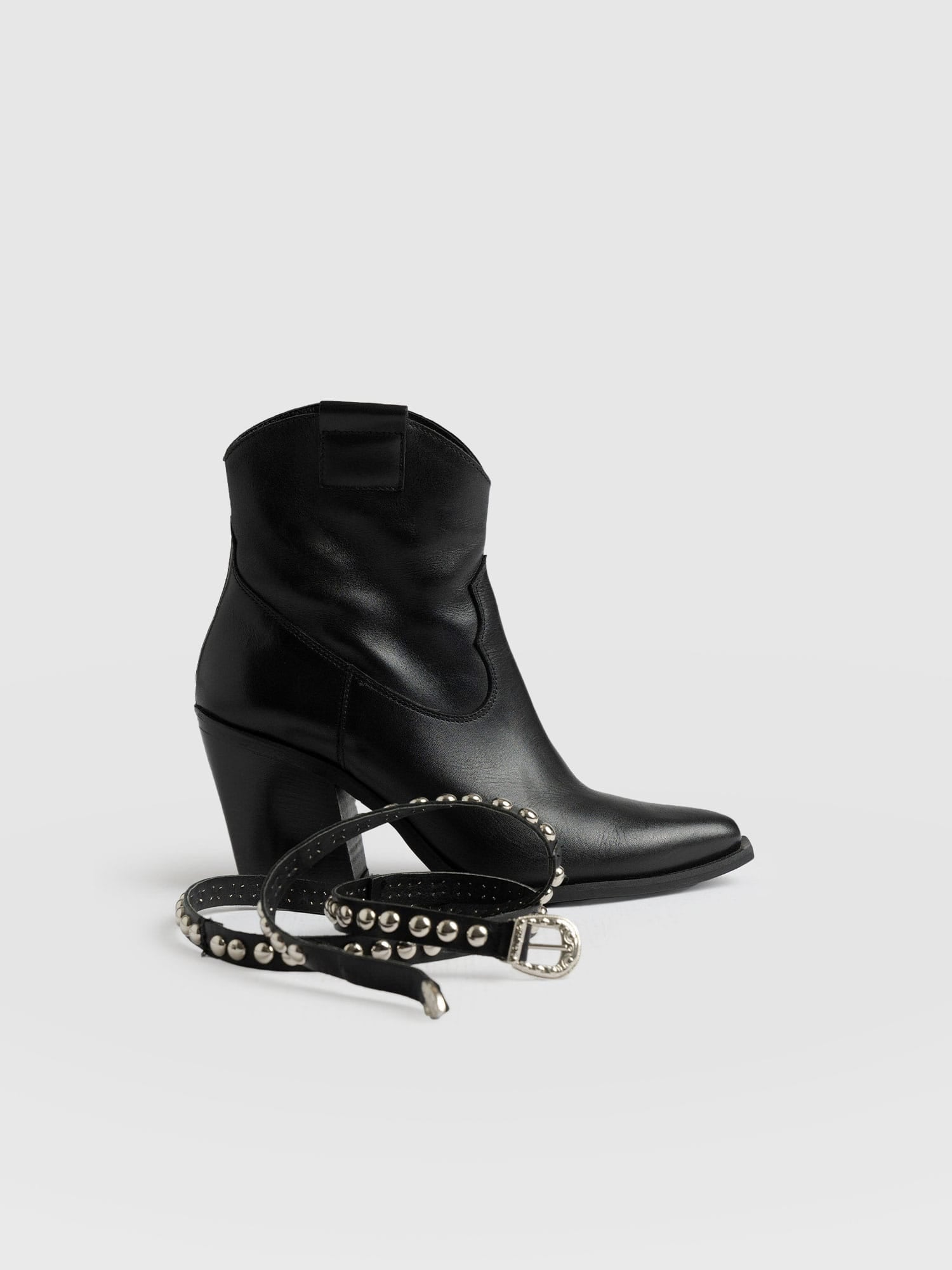 Western Studded Boot - Black - Image 3