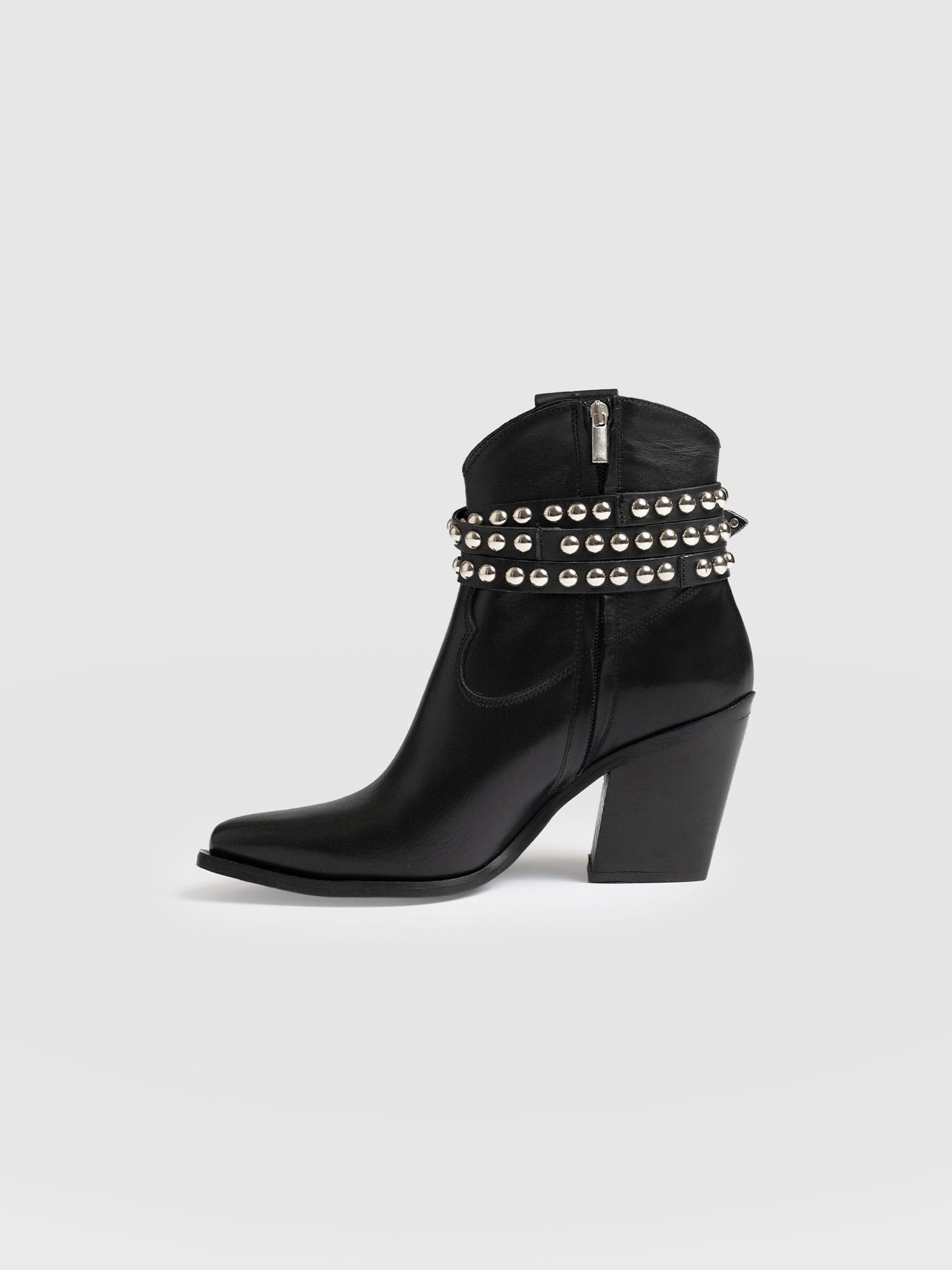 Western Studded Boot - Black - Image 2
