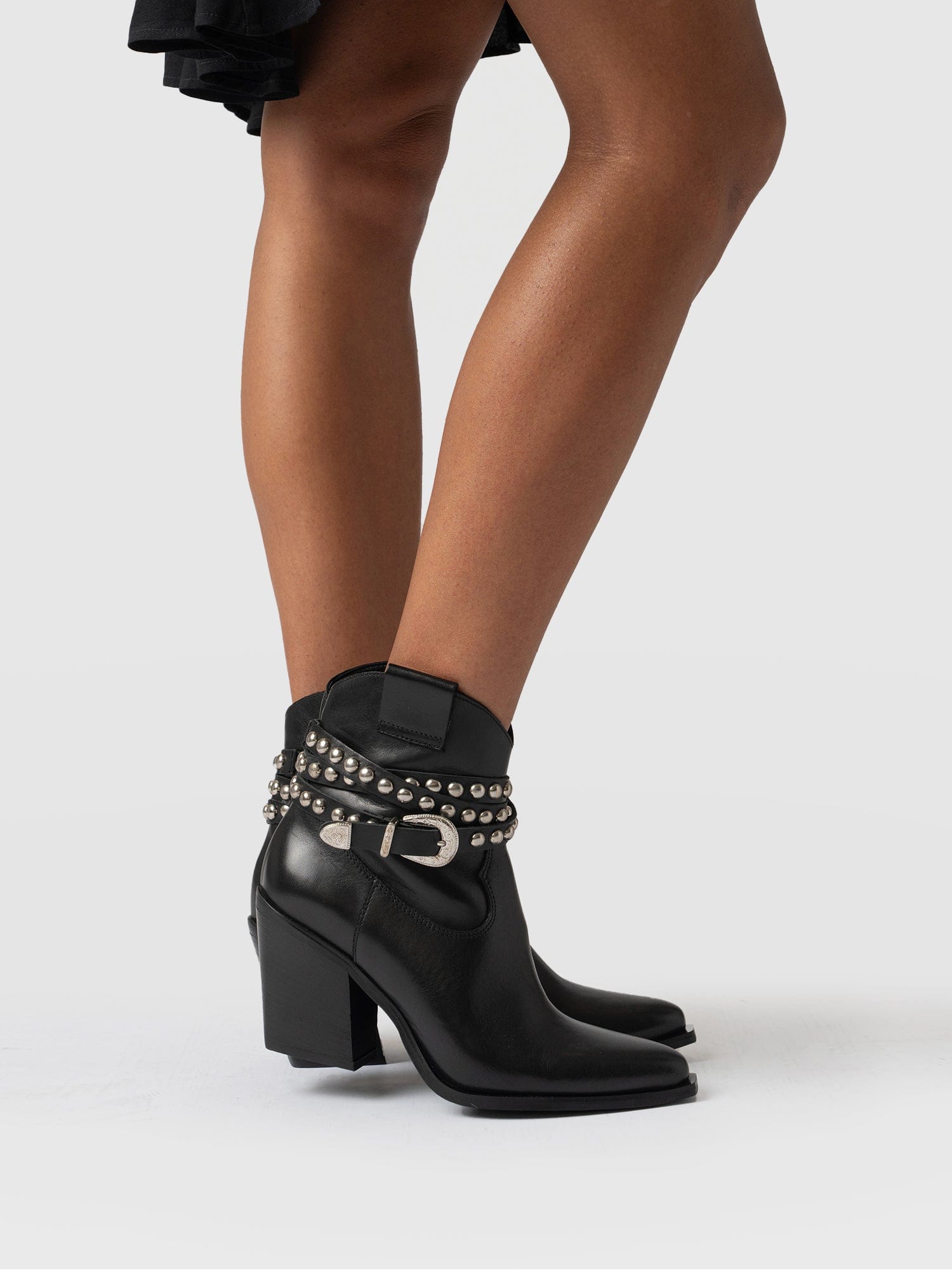 Western Studded Boot - Black - Image 6