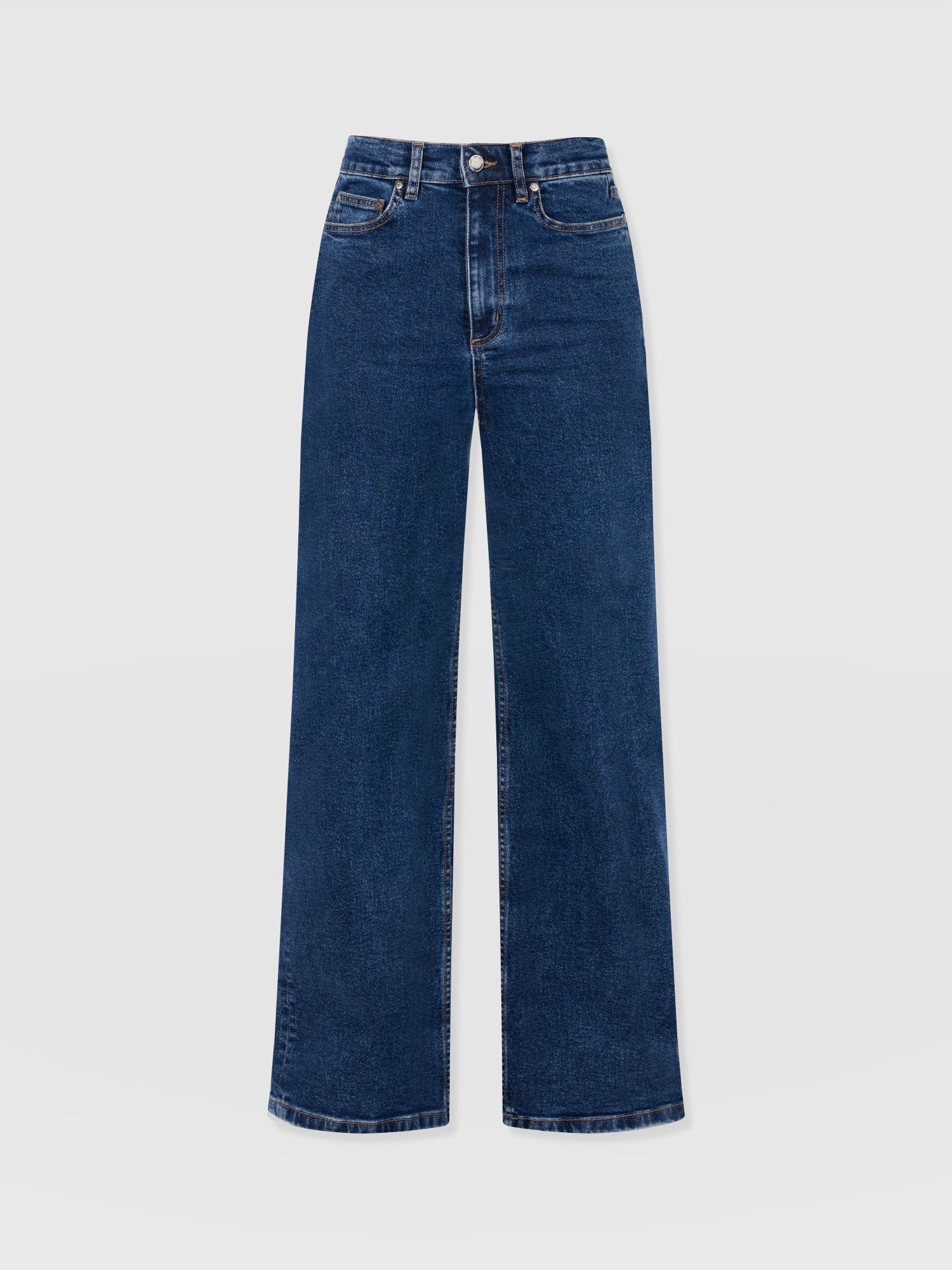 Wide Leg Jeans - Mid Blue - Image 7