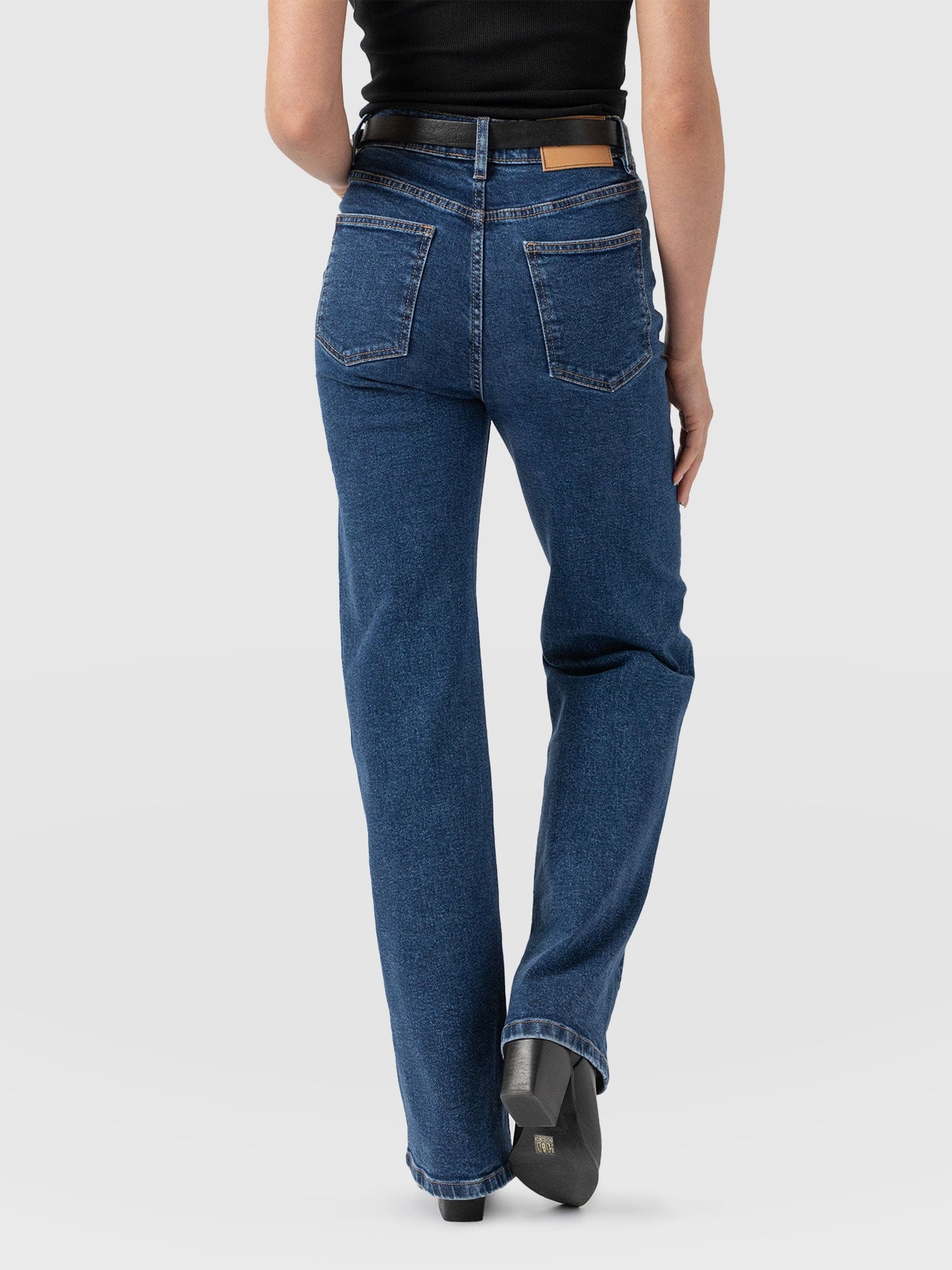 Wide Leg Jeans - Mid Blue - Image 6